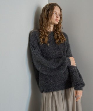 AMERICAN HOLIC フェザーゆるニットプルオーバー Charcoal Gray