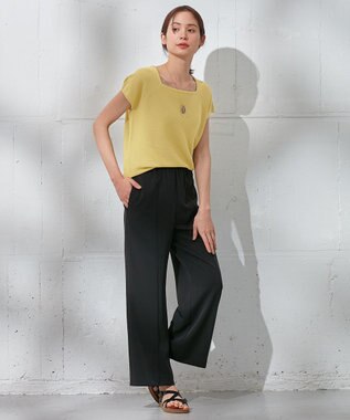 ANY 【洗濯機可・ウエストゴム】楽映えワイドパンツ ブラック