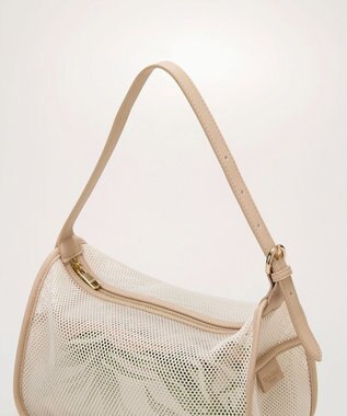 TOPKAPI 【TREASURE TOPKAPI】プリント 巾着バッグ付き メッシュ ワンハンドルバッグ オフ