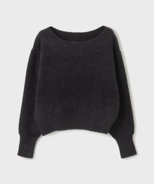 GRACE CONTINENTAL ラメリップニットトップ ブラック