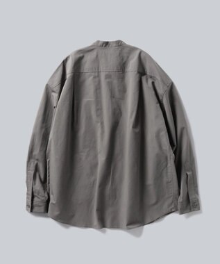 WHITE MAILS 【UNISEX】COTTON PAPER POPLIN BAND COLLAR SHIRT シャツ チャコールグレー