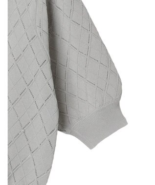 earth music&ecology アーガイルスカシパールニットプルオーバー Light Gray