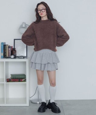 WEGO シャギーニットプルオーバー ブラウン
