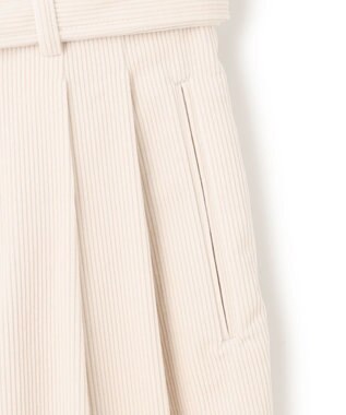 BEIGE， 【洗える】PASTEUR / ウエストベルト付きコーデュロイパンツ Ecru