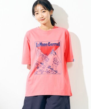 SHARE PARK MENS 【UNISEX】UVカット アートコラボTシャツ〈HIKING〉 コーラル