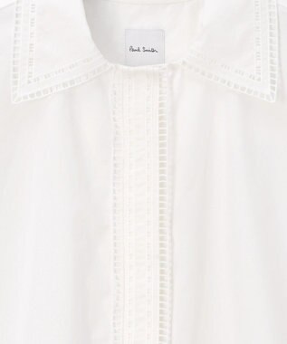 Paul Smith エンブロイダリー 半袖ブラウス オフホワイト