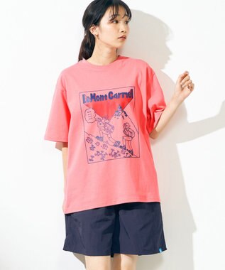 SHARE PARK MENS 【UNISEX】UVカット アートコラボTシャツ〈HIKING〉 コーラル