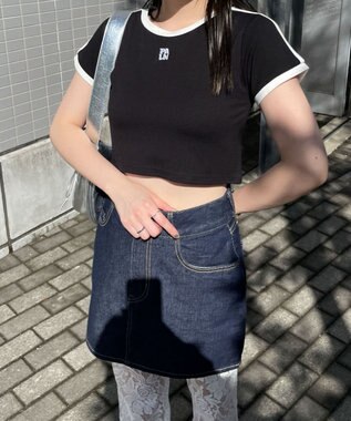 WEGO ラインデザインちびT ブラック