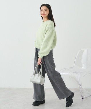 earth music&ecology スパンコールショートニットプルオーバー Mint