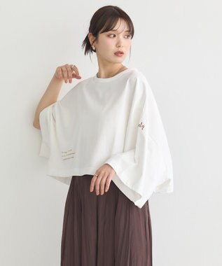 earth music&ecology アソートプリントワイドTee Ivory