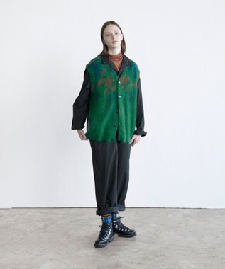 COQ MATAGI モヘアニットベスト グリーン