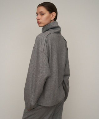 ATON MERINO COLLEGE JERSEY | タートルネックプルオーバー TOP GRAY