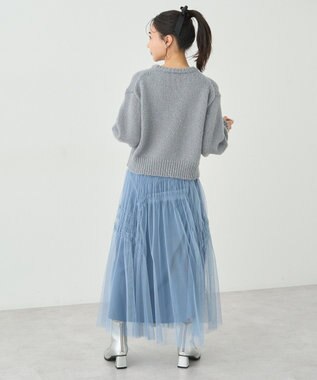 earth music&ecology スパンコールショートニットプルオーバー Gray