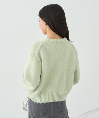 earth music&ecology スパンコールショートニットプルオーバー Gray