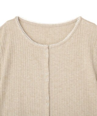 earth music&ecology チェーンリブラメカットソー Beige