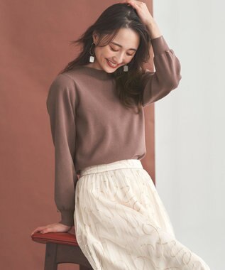 ANY SIS L 【洗える】チョコレートカラー ニット ミルクチョコ