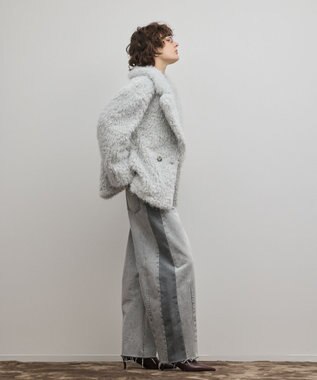 GRACE CONTINENTAL フェイクファーPコート サックス