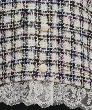 GRACE CONTINENTAL レースヘムツイードジャケット ブラック