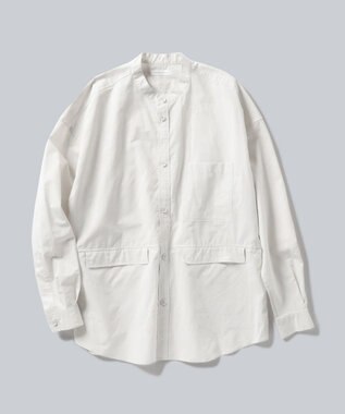 WHITE MAILS 【UNISEX】COTTON PAPER POPLIN BAND COLLAR SHIRT シャツ