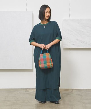 J.PRESS YORK STREET 【WOMEN】ワッシャーリラックス ワイドパンツ ダークグリーン系