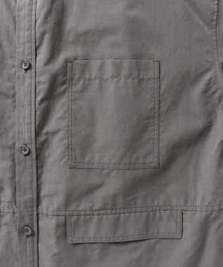 WHITE MAILS 【UNISEX】COTTON PAPER POPLIN BAND COLLAR SHIRT シャツ チャコールグレー