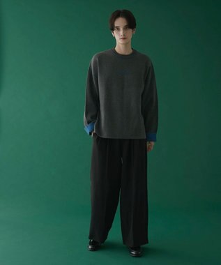 WEGO アウトリンキングニットプルオーバー ダークグレー