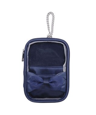 WEGO 【痛バ＆推し活グッズ】ダブルリボンサテンアクスタポーチ ネイビー