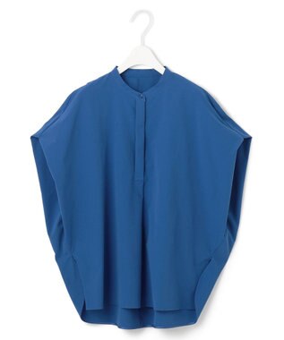 ICB 【接触冷感・UVカット・洗える】ヴィンテージスパンブロード デザインブラウス アゲートブルー系