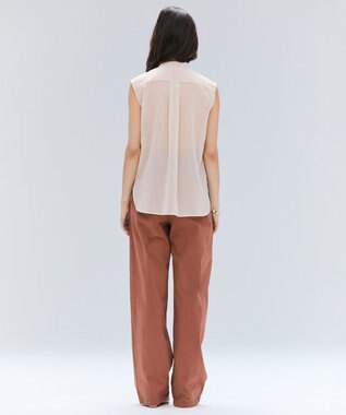 BEIGE， 【洗える】MOYE / シアーウールビックボウタイブラウス Ecru