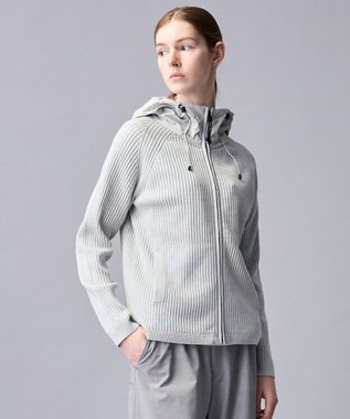 JOSEPH ABBOUD MOUNTAIN 【日本素材・ストレッチ】コットンムリネ アウトドア ニット パーカー アイボリー系