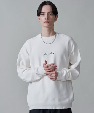 WEGO 【2点SET】アクセ付きワンポイントニットプルオーバー オフホワイト