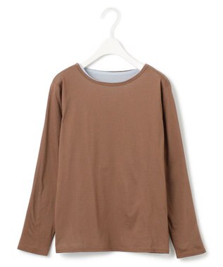 ICB L 【洗える】46Gハンドレッドジャージー プルオーバー ブラウン×サックス系