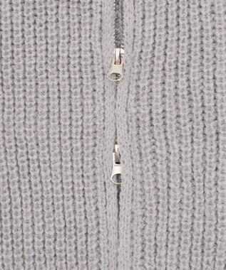 WEGO ダブルZIPニットカーデ グレー