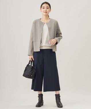 J.PRESS LADIES L 【WEB限定カラーあり・洗える】LANATEC キュロット パンツ ネイビーピンヘッド系