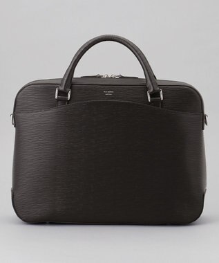 GOTAIRIKU 日本製【PELLE MORBIDA】型押しレザー ブリーフバッグ ブラック系