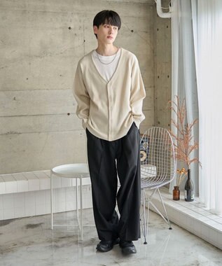 WEGO 【ユニセックス着用ITEM】ミラノリブカーディガン ホワイト