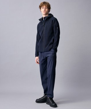 JOSEPH ABBOUD MOUNTAIN 【日本素材・ストレッチ】コットンムリネ アウトドア ニット パーカー ネイビー系