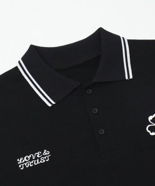 WEGO 【ユニセックス着用ITEM/MLサイズ展開】モチーフロゴポロスウェット ブラック