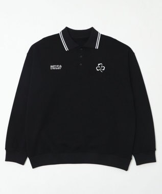 WEGO 【ユニセックス着用ITEM/MLサイズ展開】モチーフロゴポロスウェット ブラック