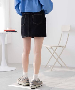 WEGO 台形デニムミニスカート ブラック