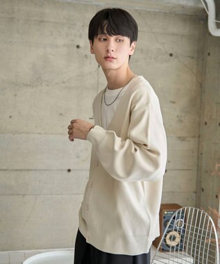 WEGO 【ユニセックス着用ITEM】ミラノリブカーディガン ホワイト