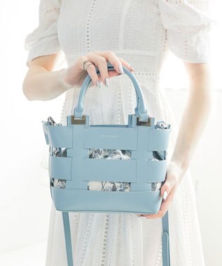 style code 【MERCURYDUO/マーキュリーデュオ】軽量メッシュ　花柄巾着付ミニトートバッグ