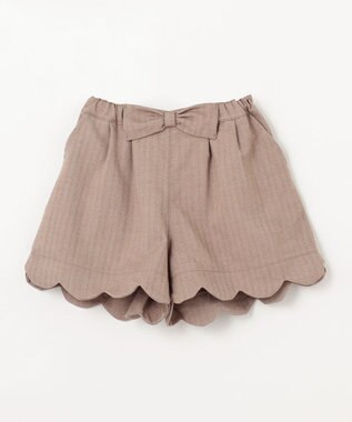 ANY KIDS ミニ丈 へリンボン キュロット ベージュ