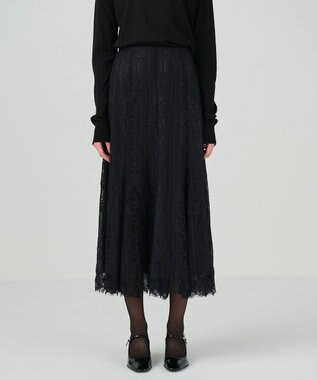 ストライプレースフレアスカート