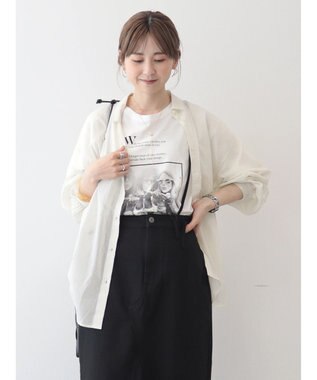 AMERICAN HOLIC 接触冷感＋速乾　強撚シアーボイルＢＩＧシャツ Off White