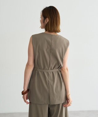 YECCA VECCA ドライタッチウエストベルトジレ Dark Beige