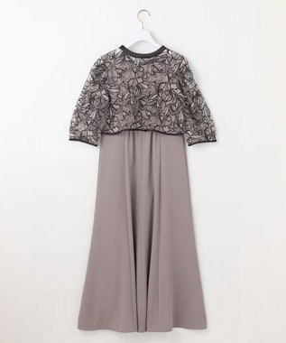 ANY SIS 【LilyCalin】ラインフラワーボレロ × ドレス ライトモカ