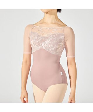 Chacott 【Nela ライン】ハーフスリーブレオタード ヨーロピアンピンク