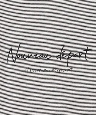 ANY SIS ロゴ刺繍 カットソー オフ×ブラックボーダー