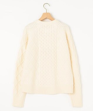 組曲 【WEB限定】パール釦ケーブル ニット アイボリー系